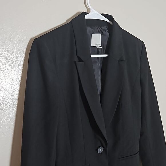 Halogen Single Button Light Shoulder Padding Black Blazer Sz 0 Petite - Picture 4 of 10